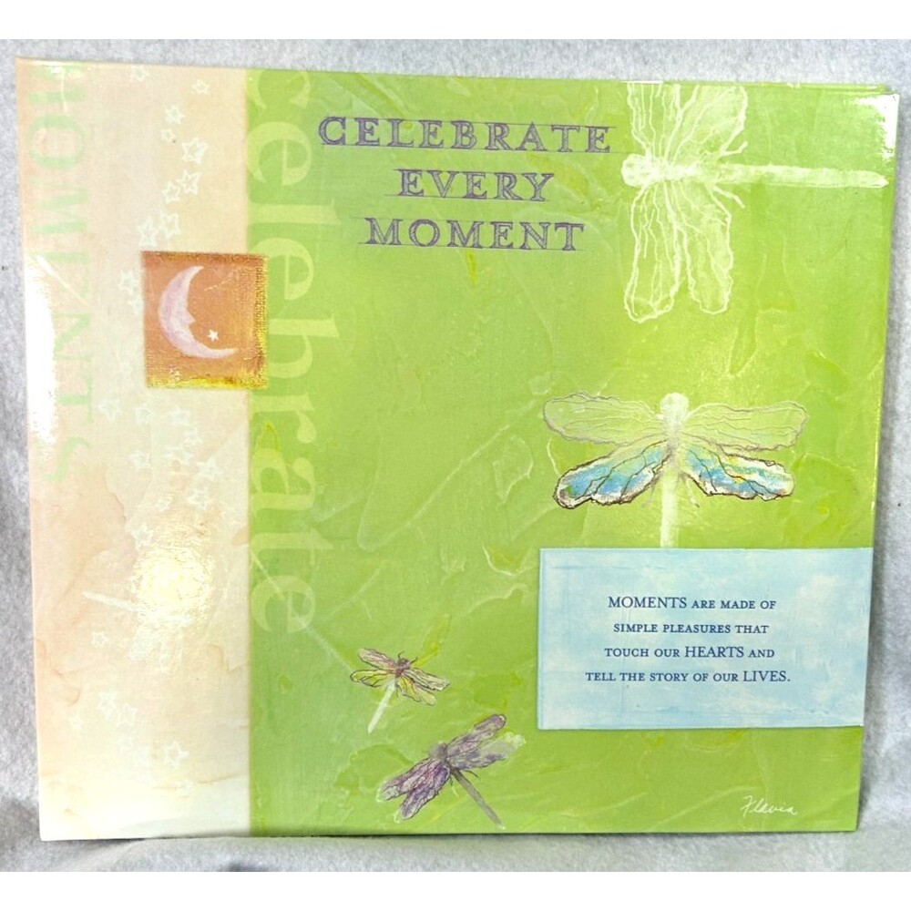 Flavia Celebrate Every Moment Dragonfly Scrapbook Photo Album 12x14 Green